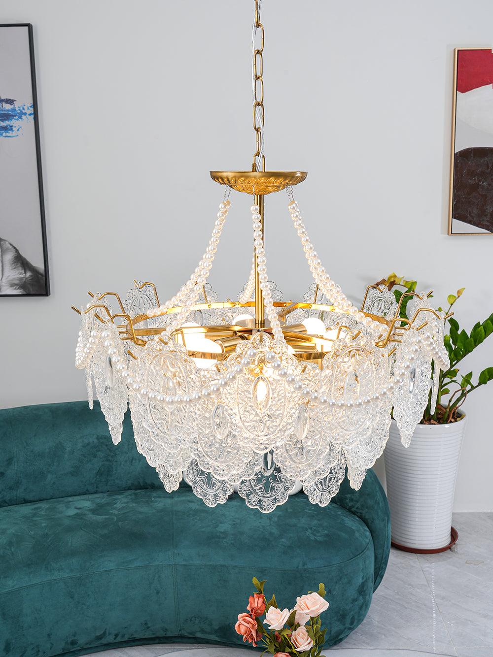 Talem Chandelier Pearls Glass Luxury-Neutral Decor