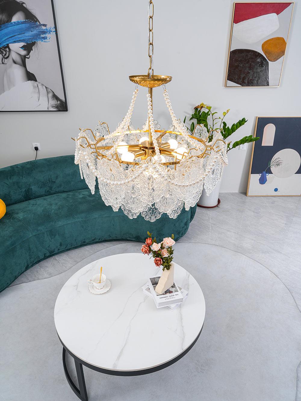 Talem Chandelier Pearls Glass Luxury-Neutral Decor