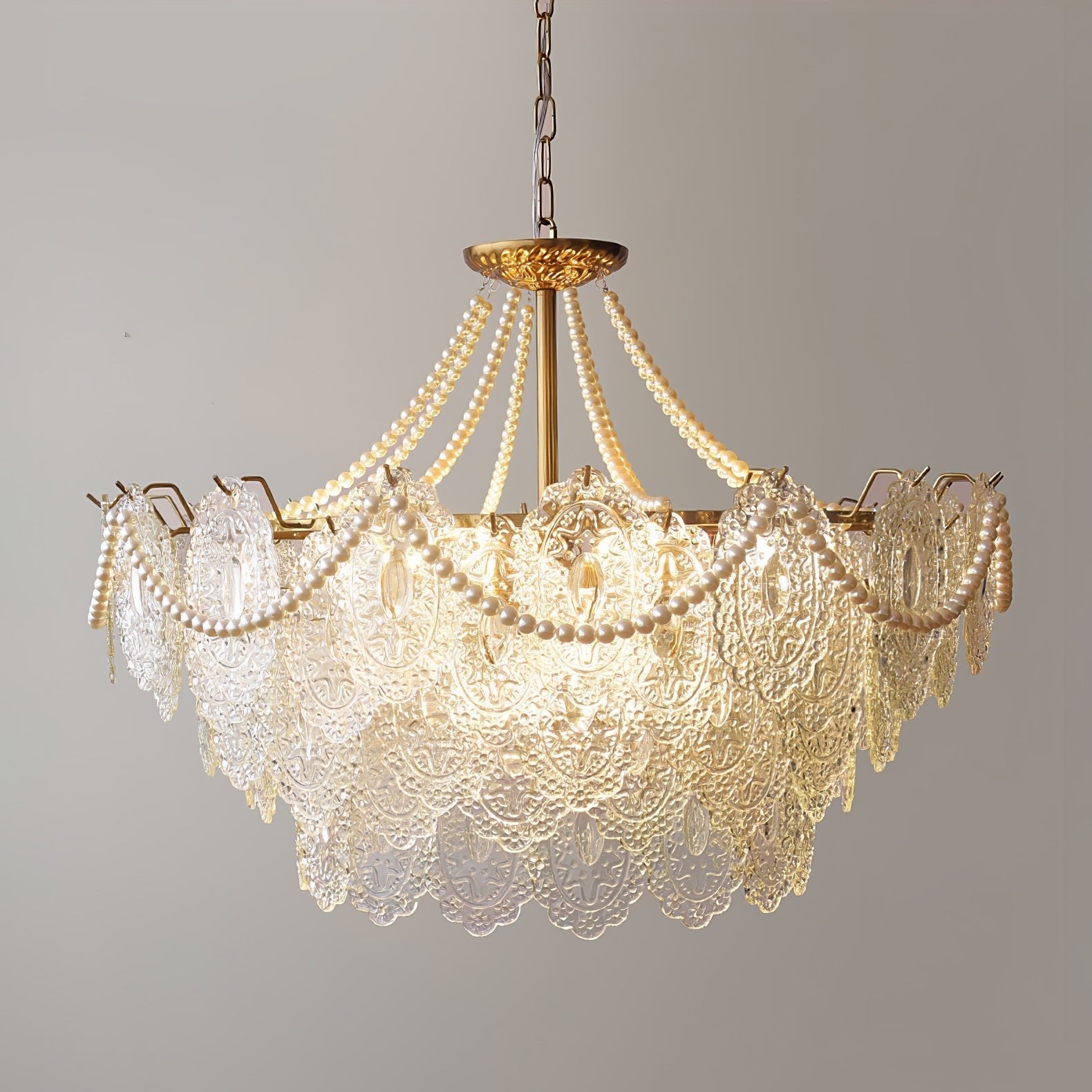 Pearls Glass Chandelier-Neutral Decor