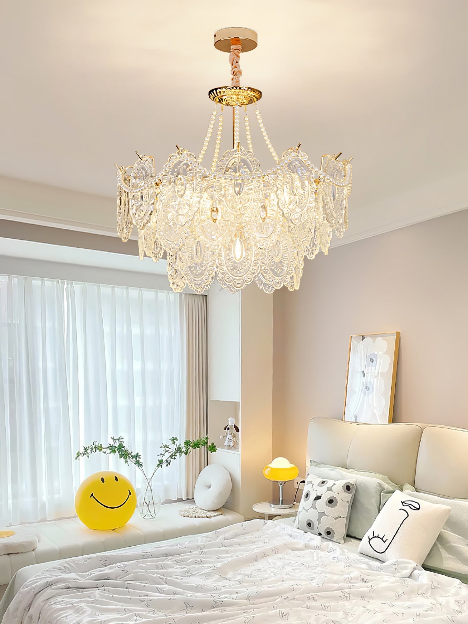 Talem Chandelier Pearls Glass Luxury-Neutral Decor