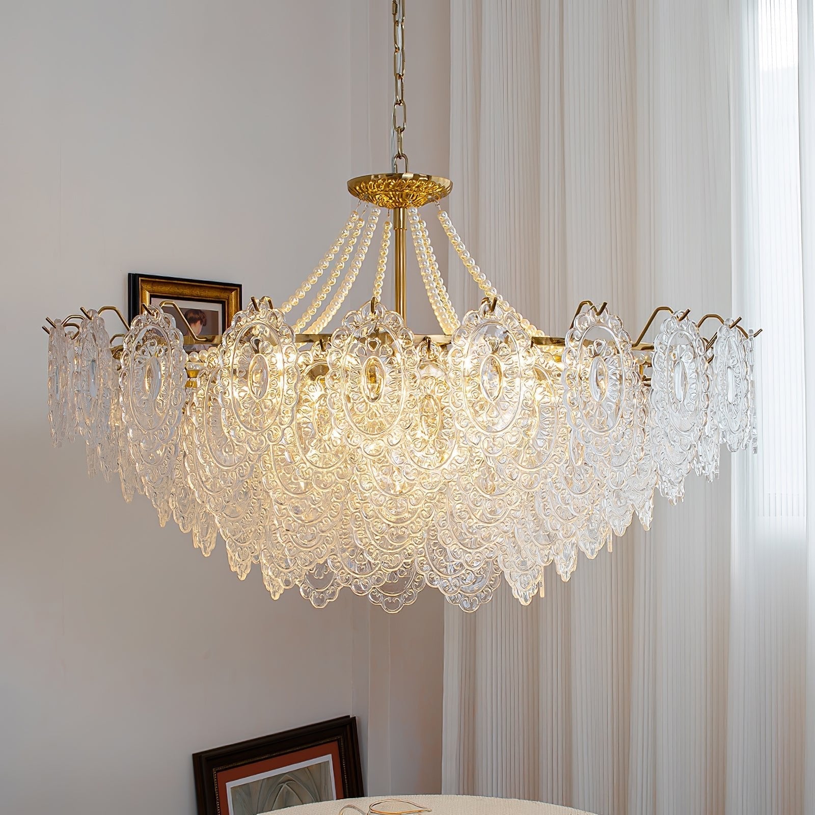 Talem Chandelier Pearls Glass Luxury-Neutral Decor