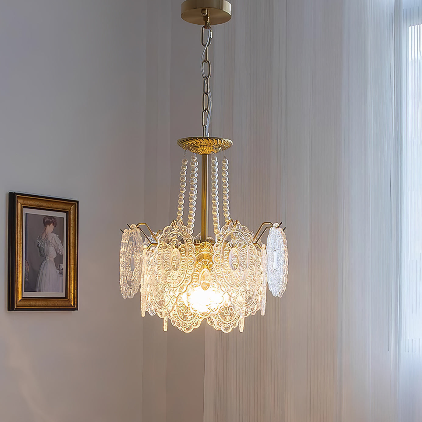 Talem Chandelier Pearls Glass Luxury-Neutral Decor