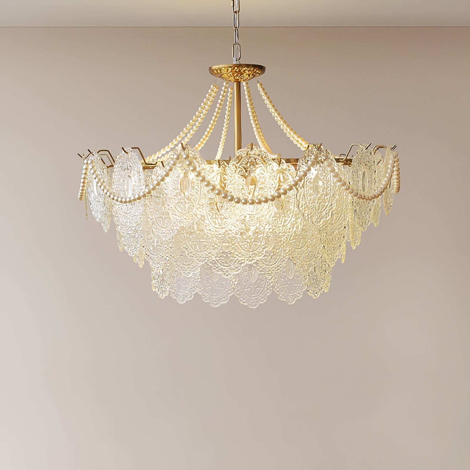 Talem Chandelier Pearls Glass Luxury-Neutral Decor