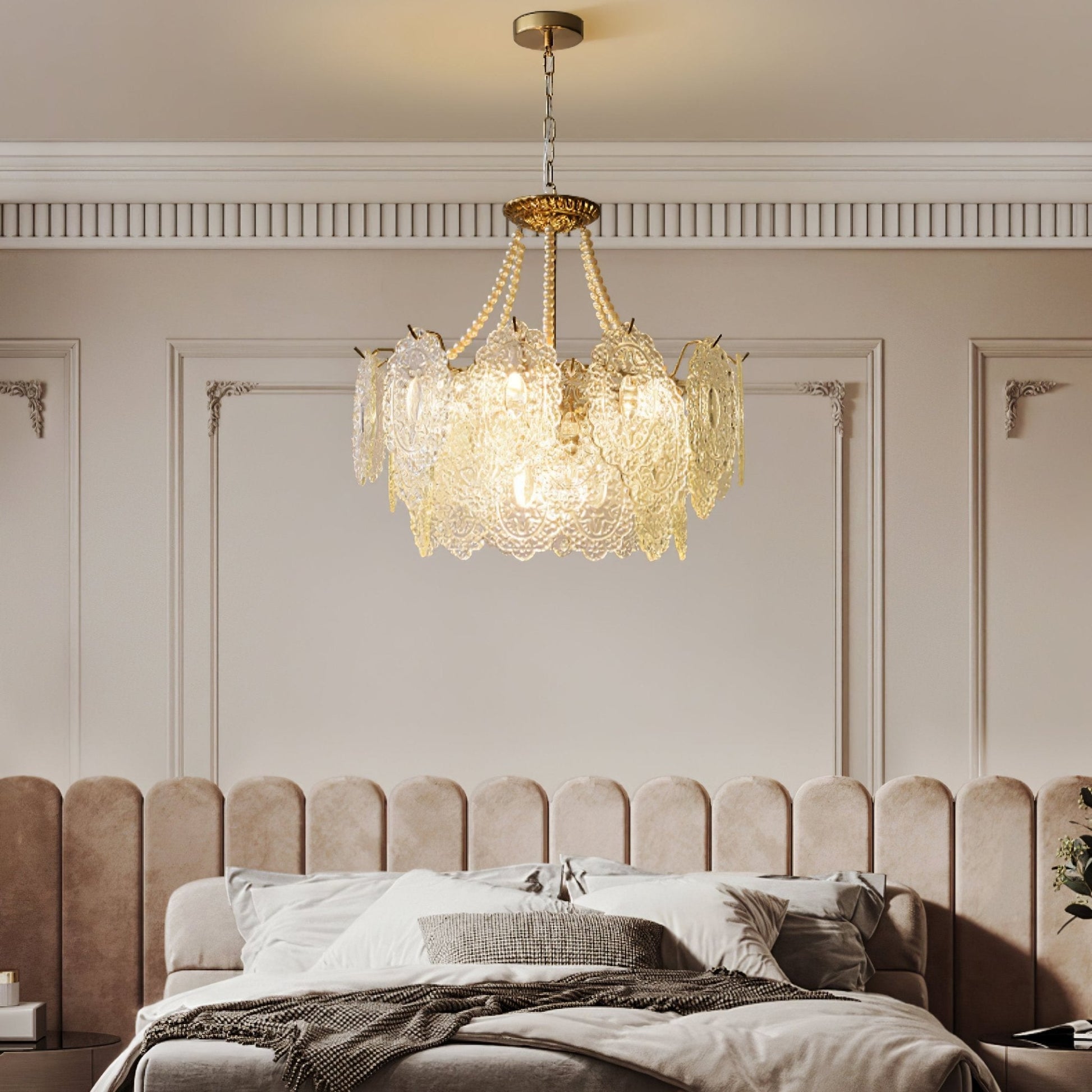 Talem Chandelier Pearls Glass Luxury-Neutral Decor