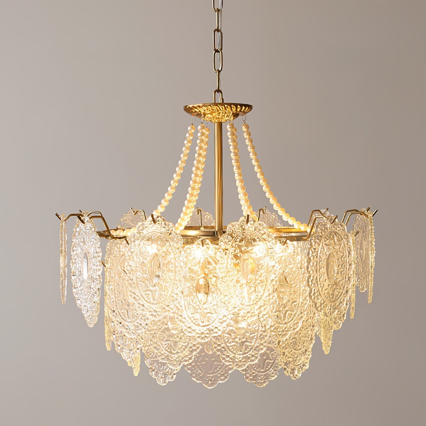 Talem Chandelier Pearls Glass Luxury-Neutral Decor