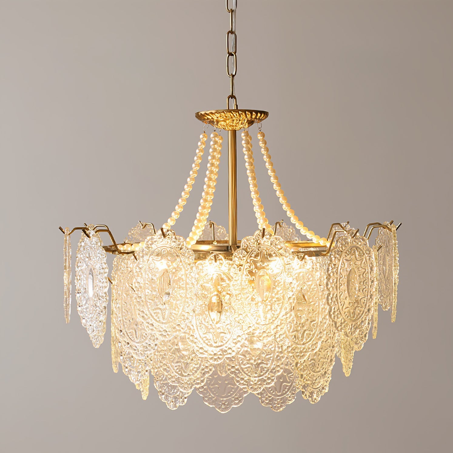 Pearls Glass Chandelier-Neutral Decor