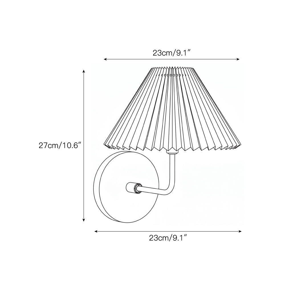 Close-up of the pleated fabric shade on the Pearson Wall Sconce.