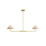 Pearson Linear Pendant Lamp with brass finish and fabric shade.