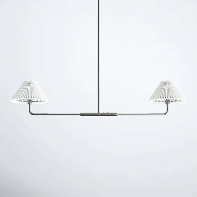 The white finish lamp in a bright and airy room.