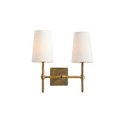 Vicarara Vintage Industrial Brass Fabric Wall Lamp-Neutral Decor