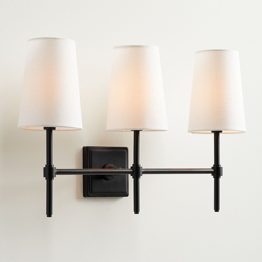 Vicarara Vintage Industrial Brass Fabric Wall Lamp-Neutral Decor
