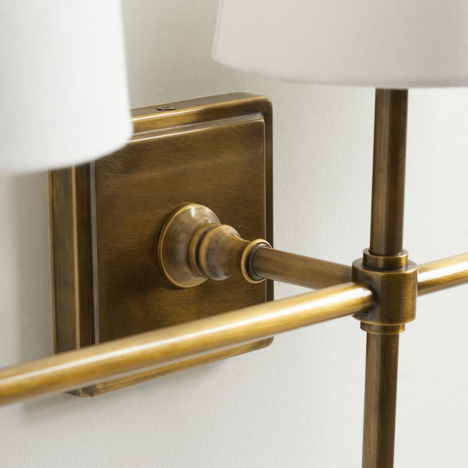 Vicarara Vintage Industrial Brass Fabric Wall Lamp-Neutral Decor