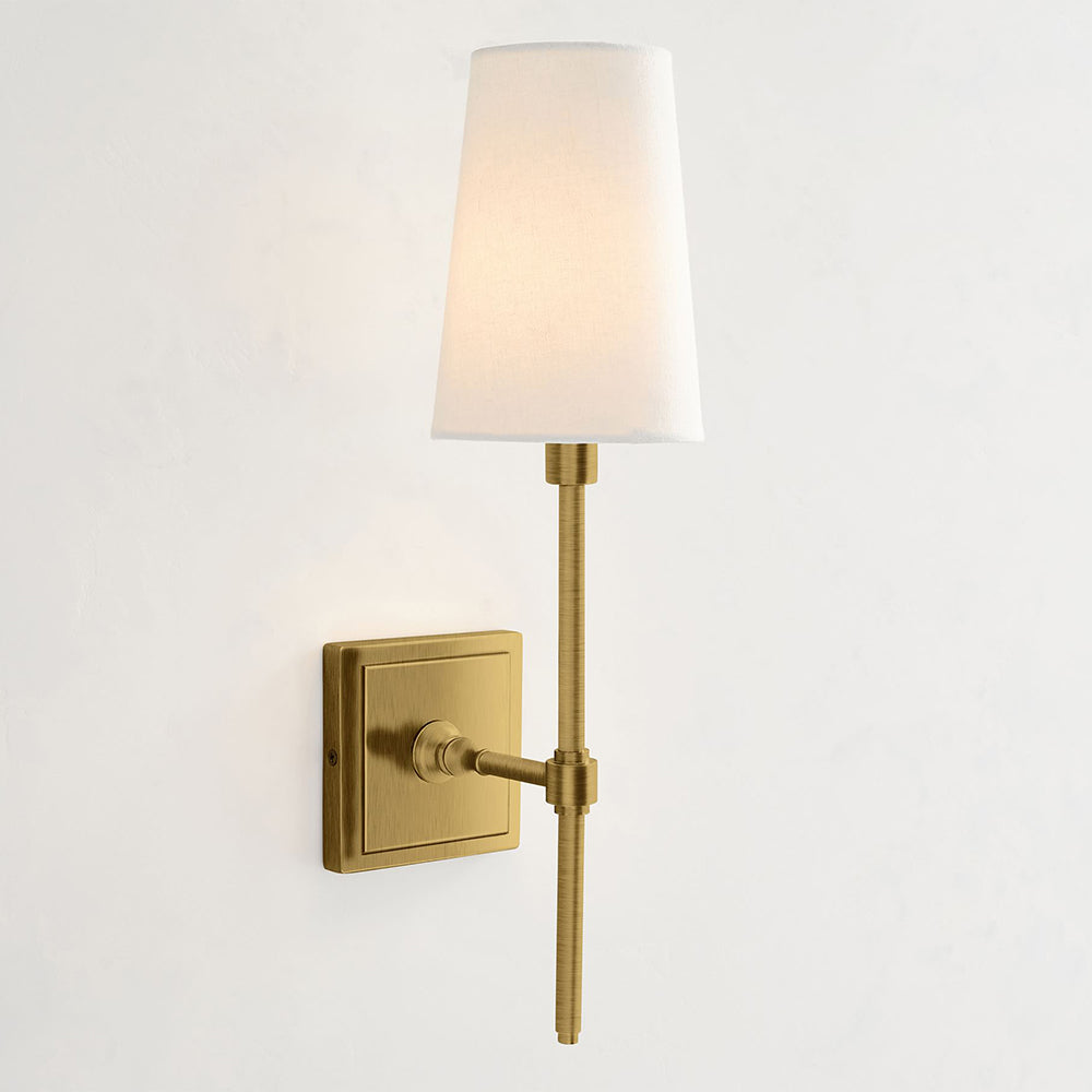 Vicarara Vintage Industrial Brass Fabric Wall Lamp-Neutral Decor