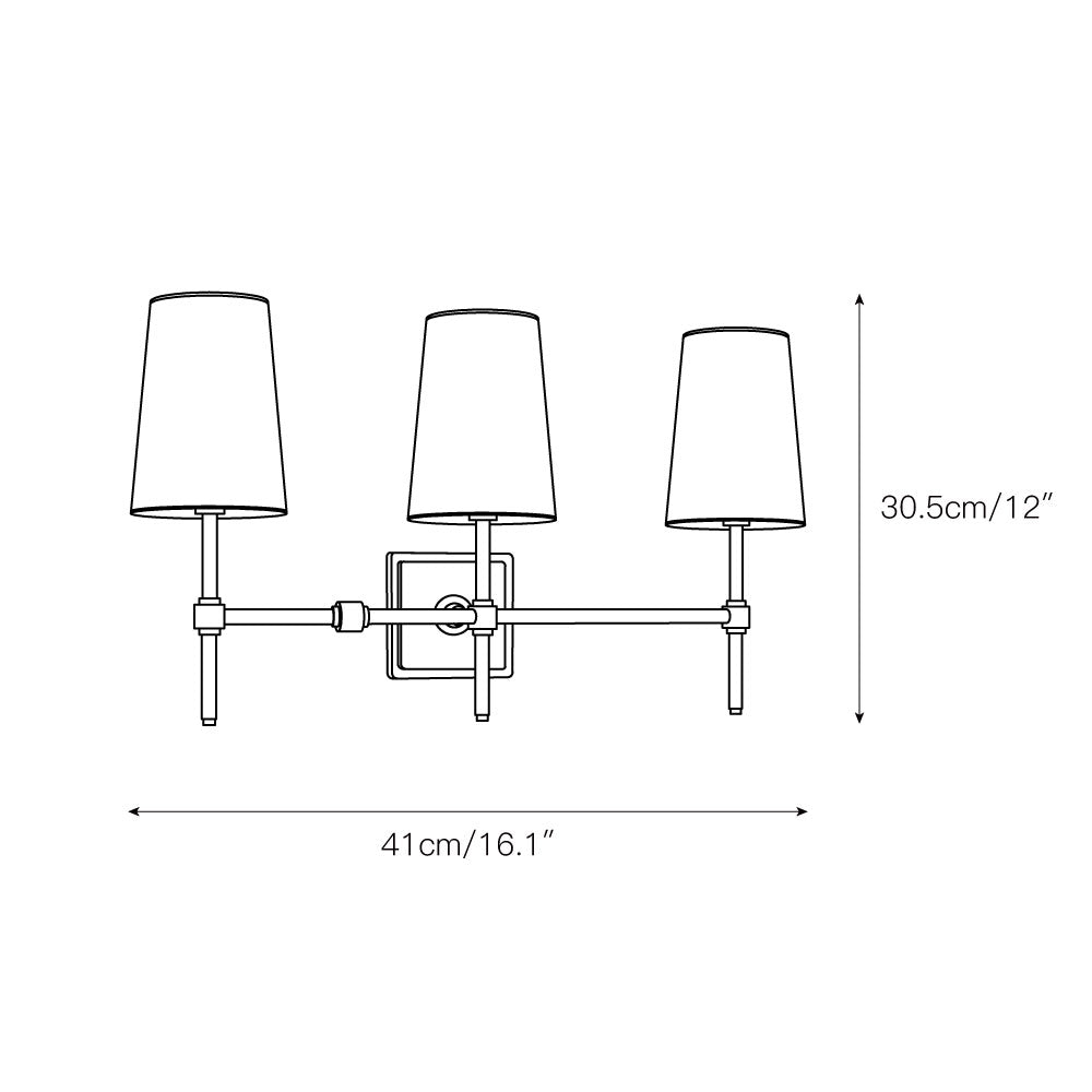 Vicarara Vintage Industrial Brass Fabric Wall Lamp-Neutral Decor