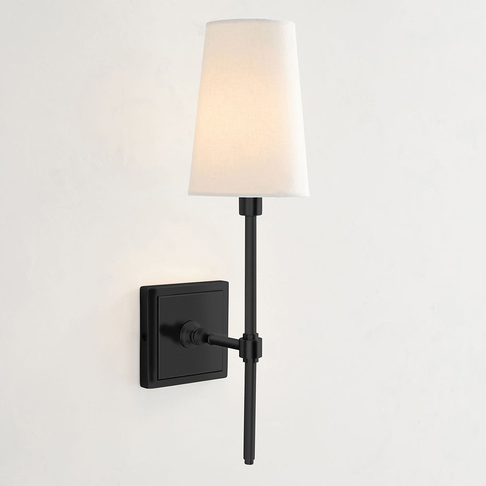 Vicarara Vintage Industrial Brass Fabric Wall Lamp-Neutral Decor