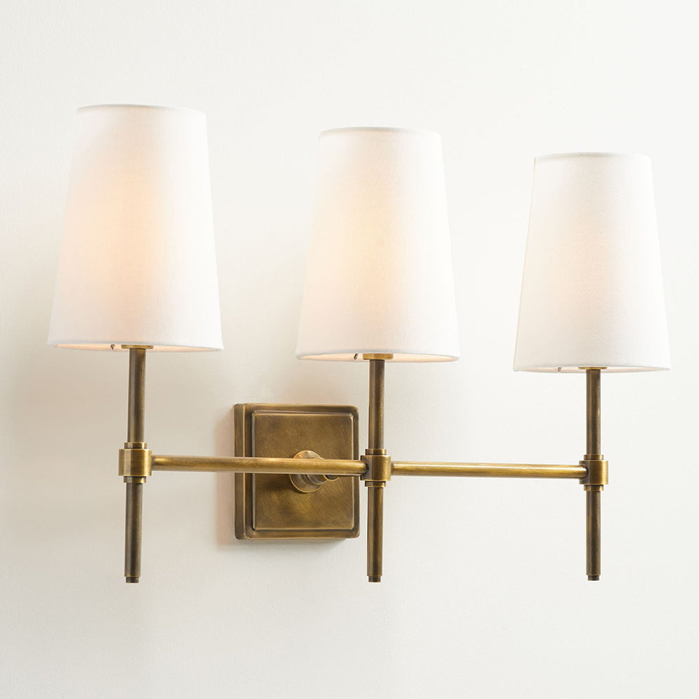 Vicarara Vintage Industrial Brass Fabric Wall Lamp-Neutral Decor