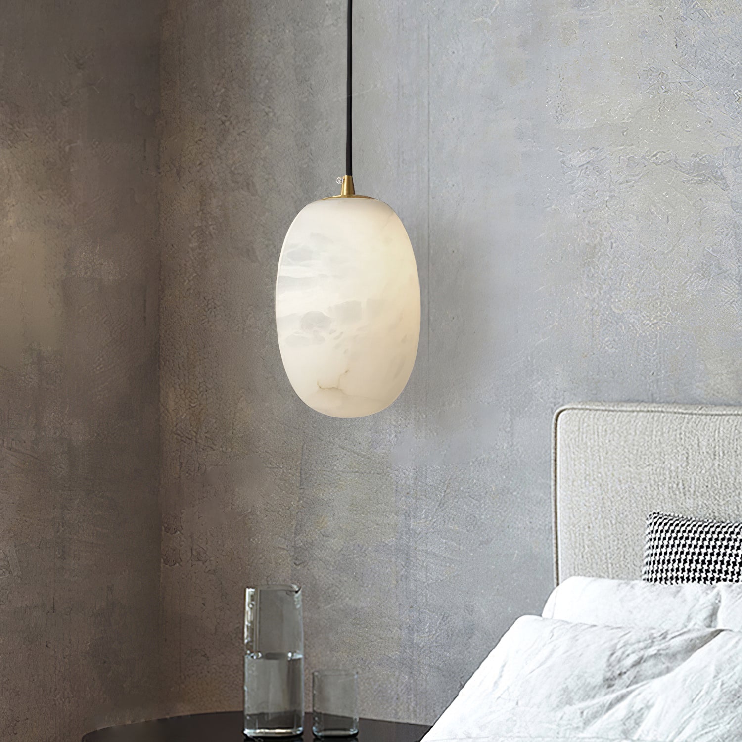 Vevelila Alabaster Pendant Light-Neutral Decor