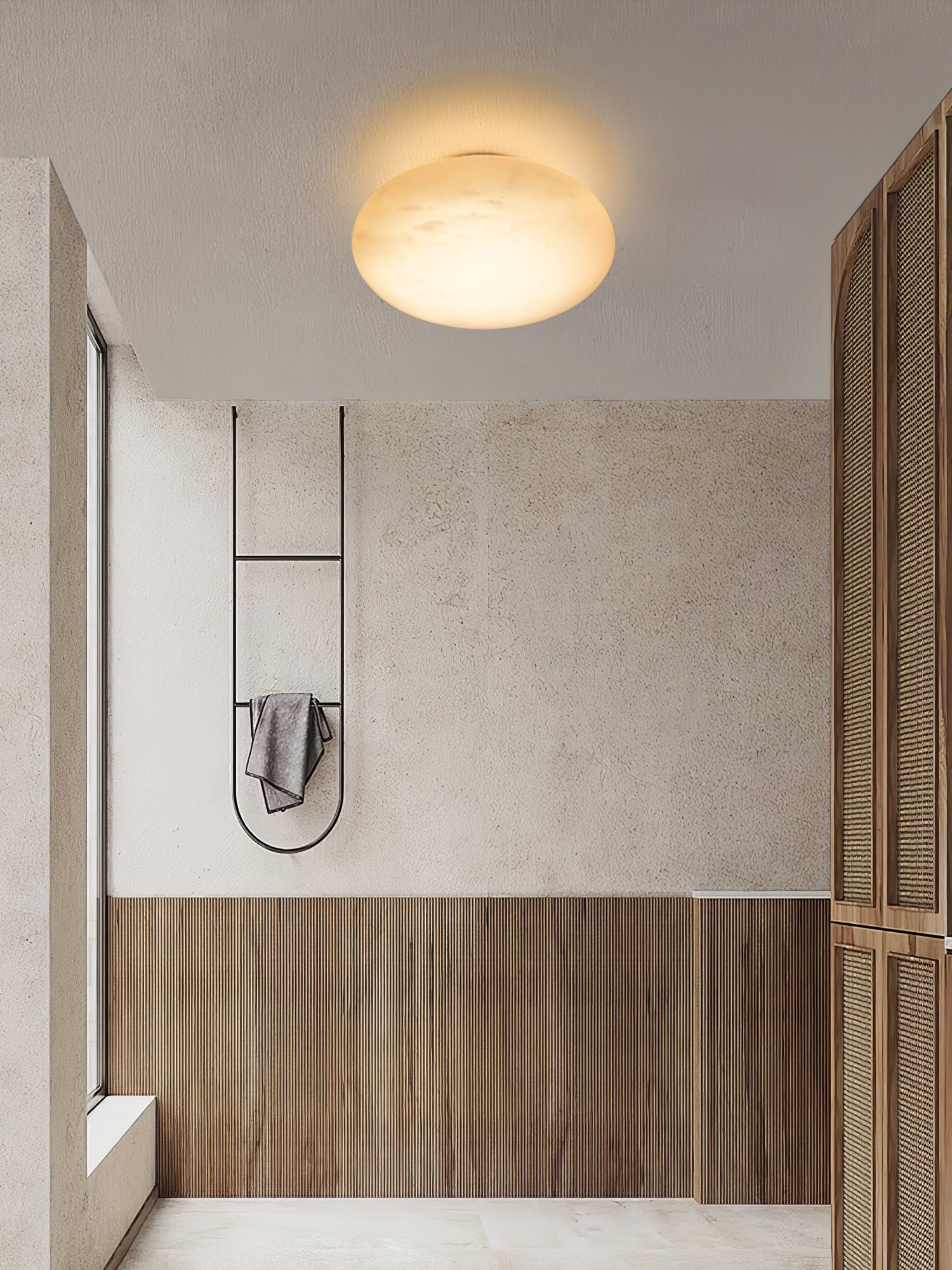 Eurthais Minimalist Alabaster Wall Light-Neutral Decor