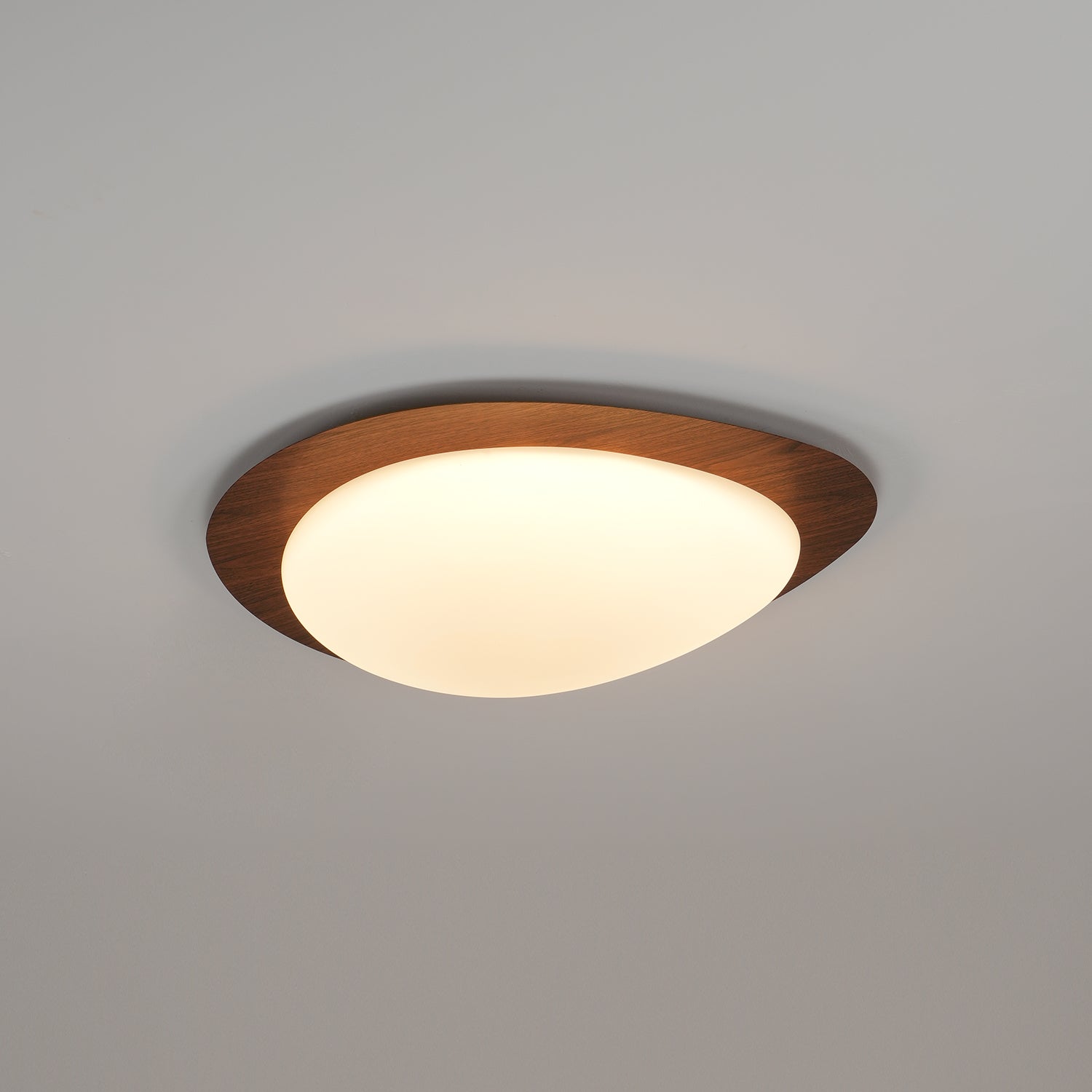 Solara Ceiling Light Pebble Walnut Acrylic LED-Neutral Decor