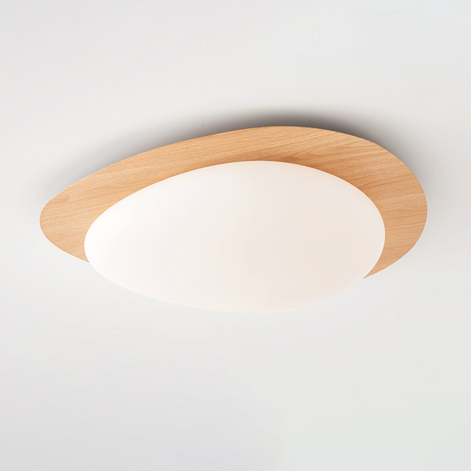 Solara Ceiling Light Pebble Walnut Acrylic LED-Neutral Decor