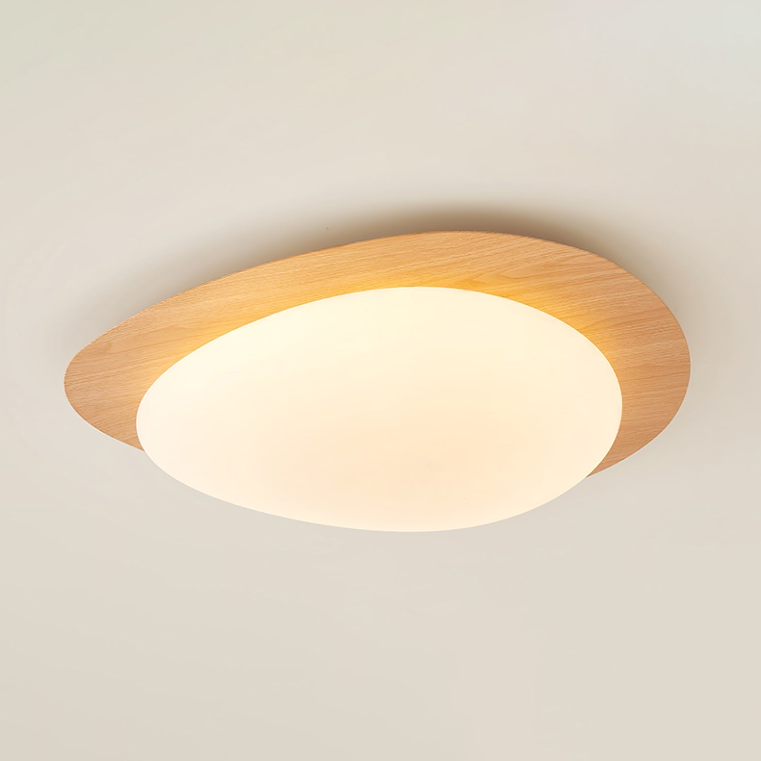 Solara Ceiling Light Pebble Walnut Acrylic LED-Neutral Decor