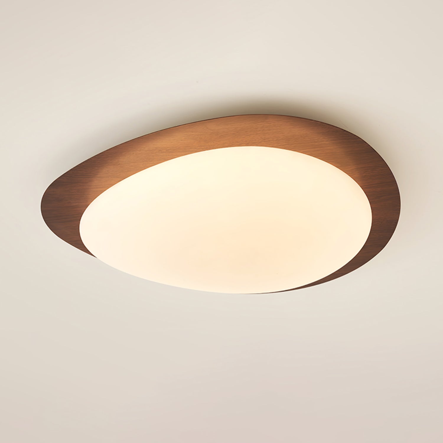 Solara Ceiling Light Pebble Walnut Acrylic LED-Neutral Decor