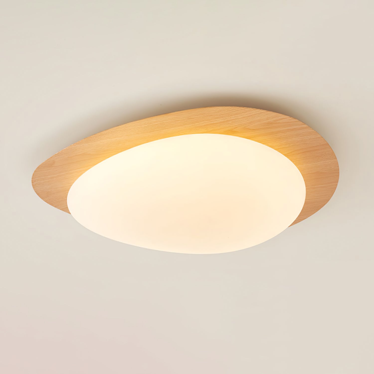 Solara Ceiling Light Pebble Walnut Acrylic LED-Neutral Decor