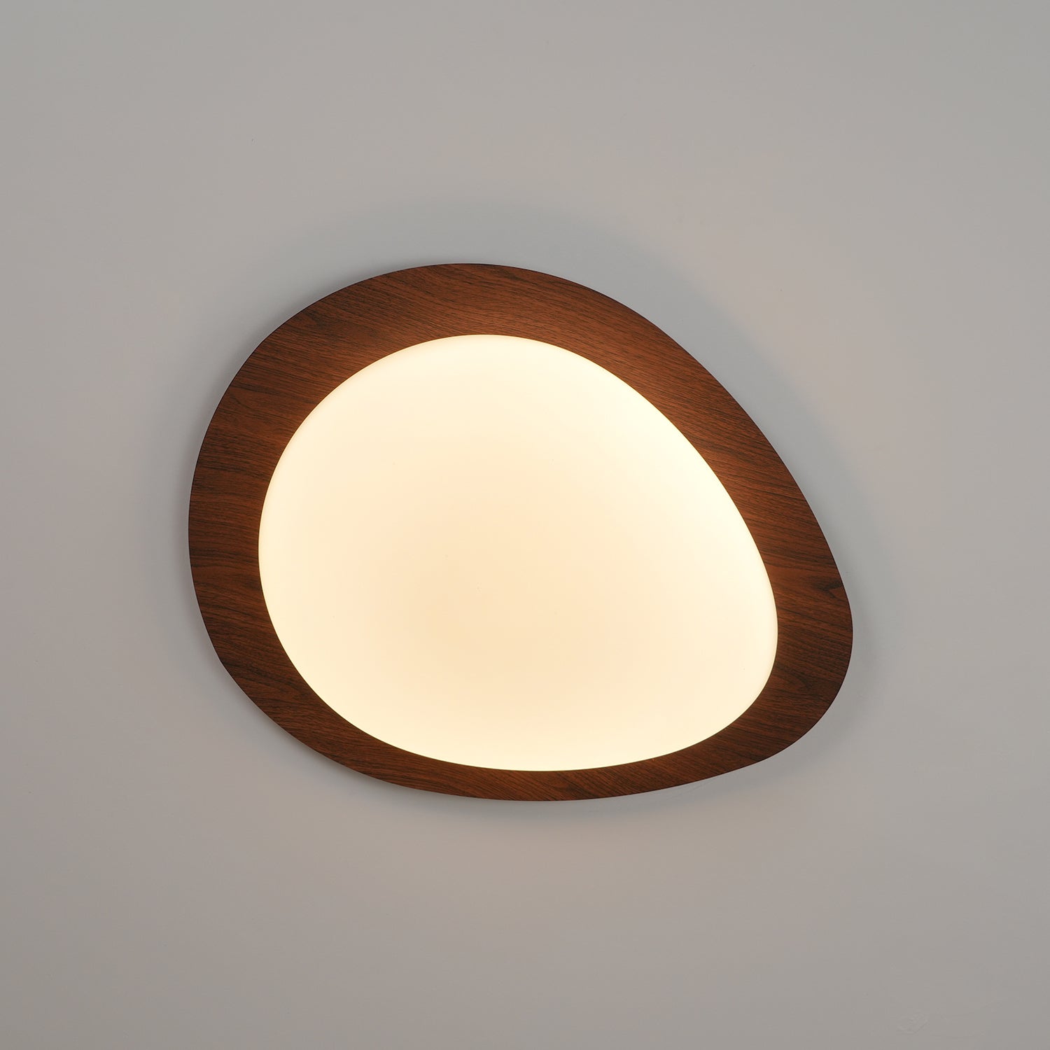 Solara Ceiling Light Pebble Walnut Acrylic LED-Neutral Decor
