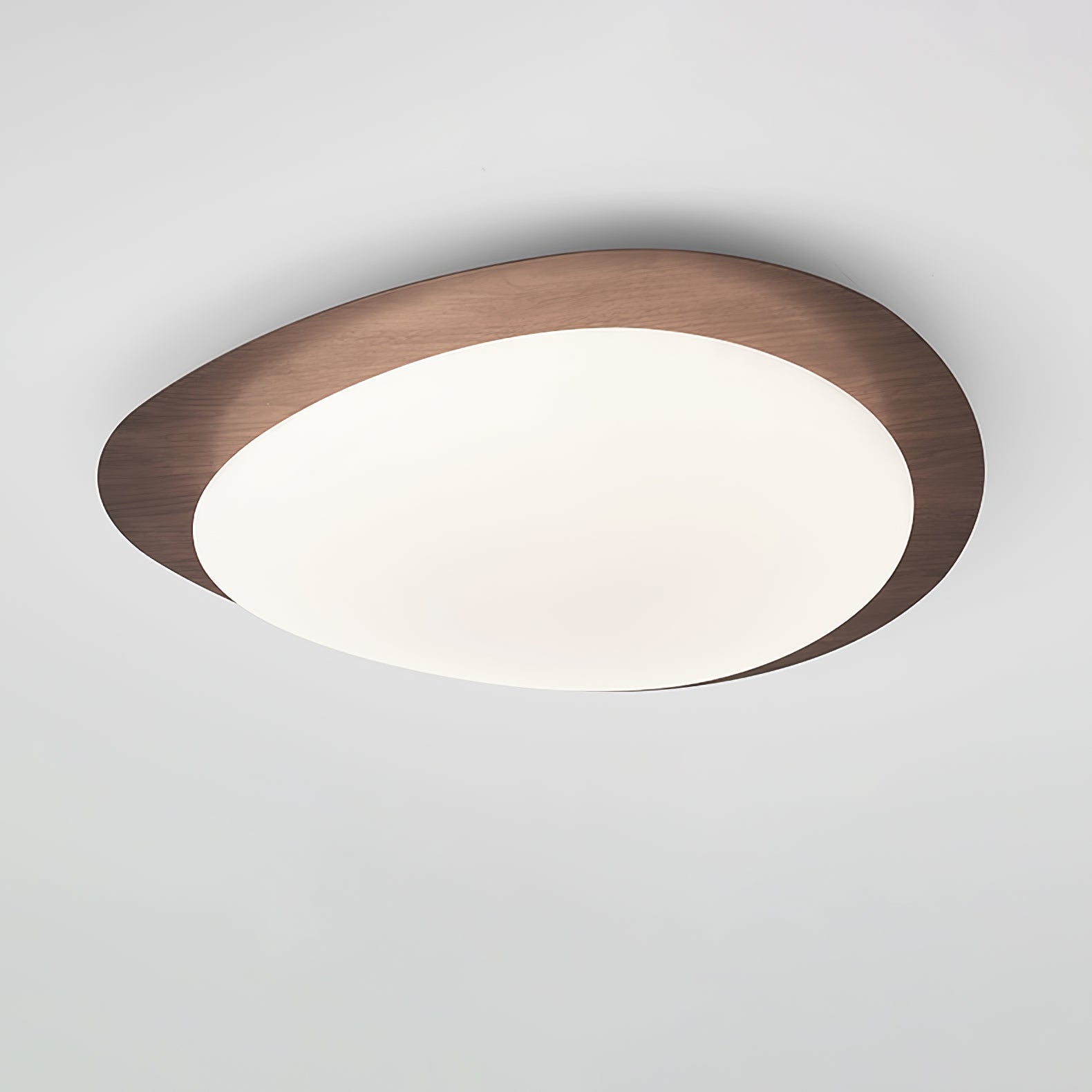Solara Ceiling Light Pebble Walnut Acrylic LED-Neutral Decor
