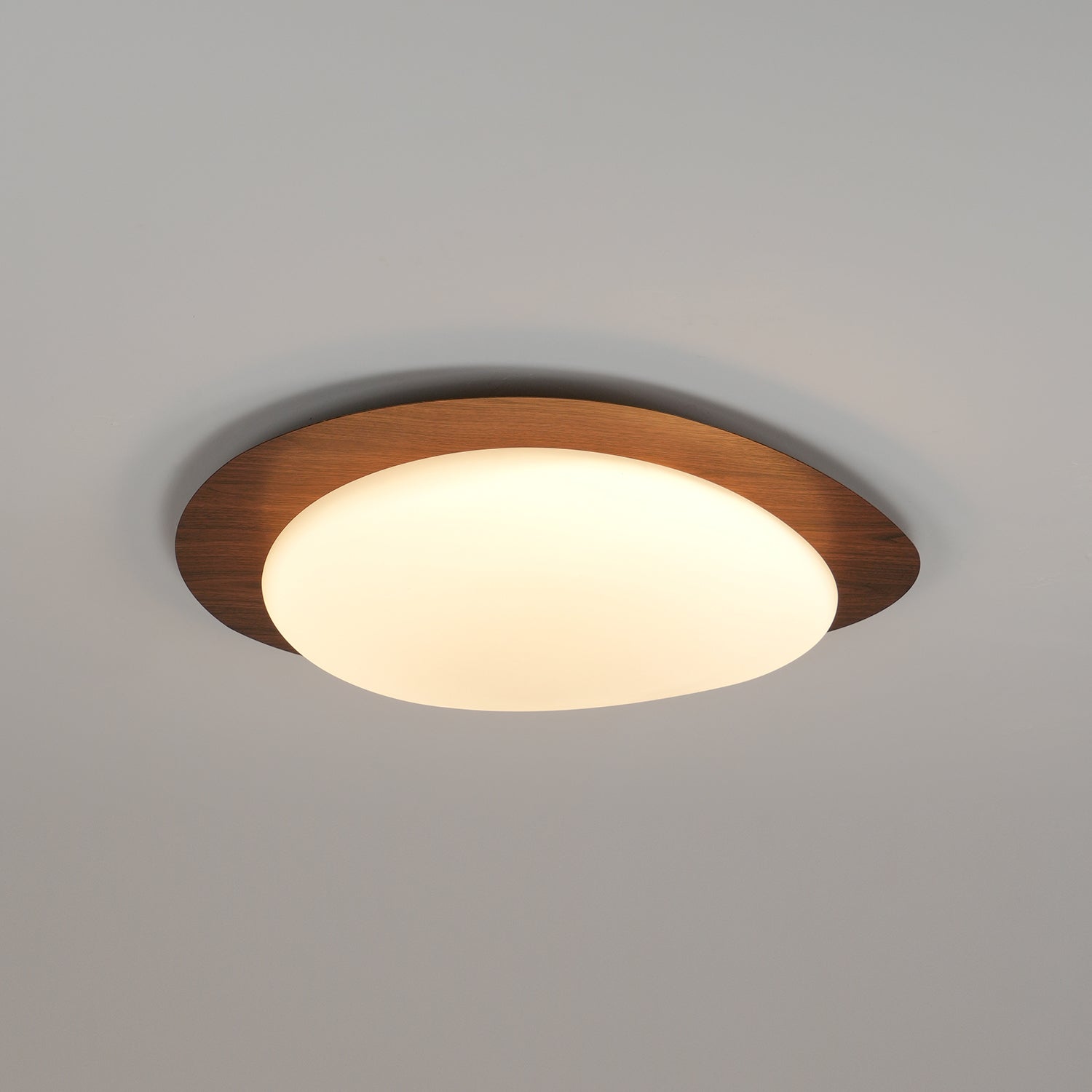 Solara Ceiling Light Pebble Walnut Acrylic LED-Neutral Decor