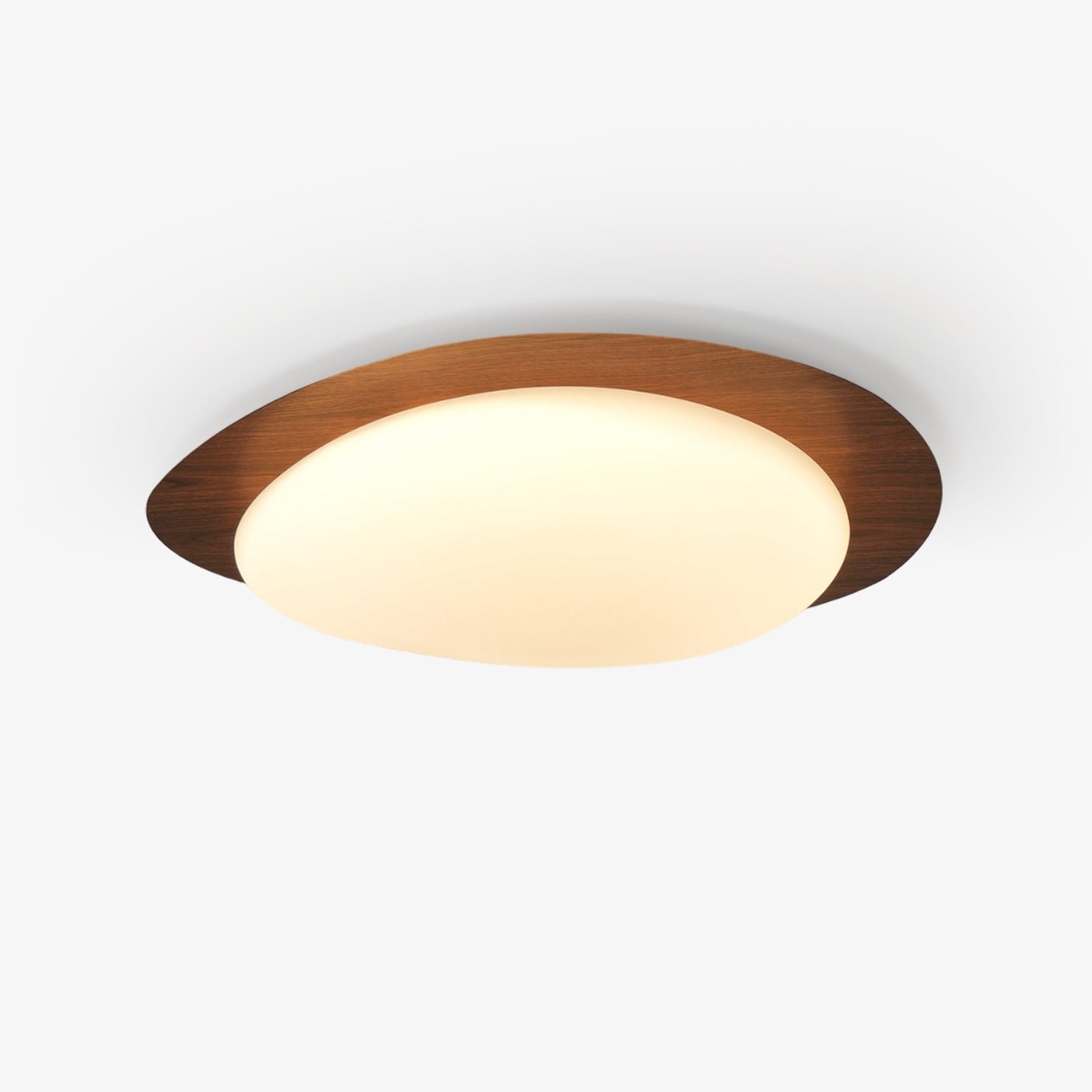 Solara Ceiling Light Pebble Walnut Acrylic LED-Neutral Decor