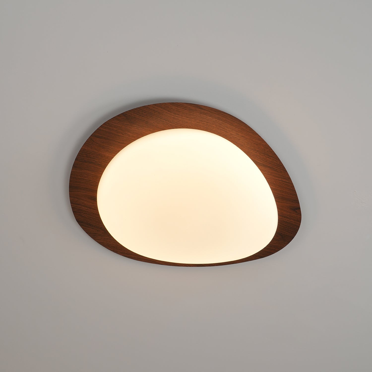 Solara Ceiling Light Pebble Walnut Acrylic LED-Neutral Decor
