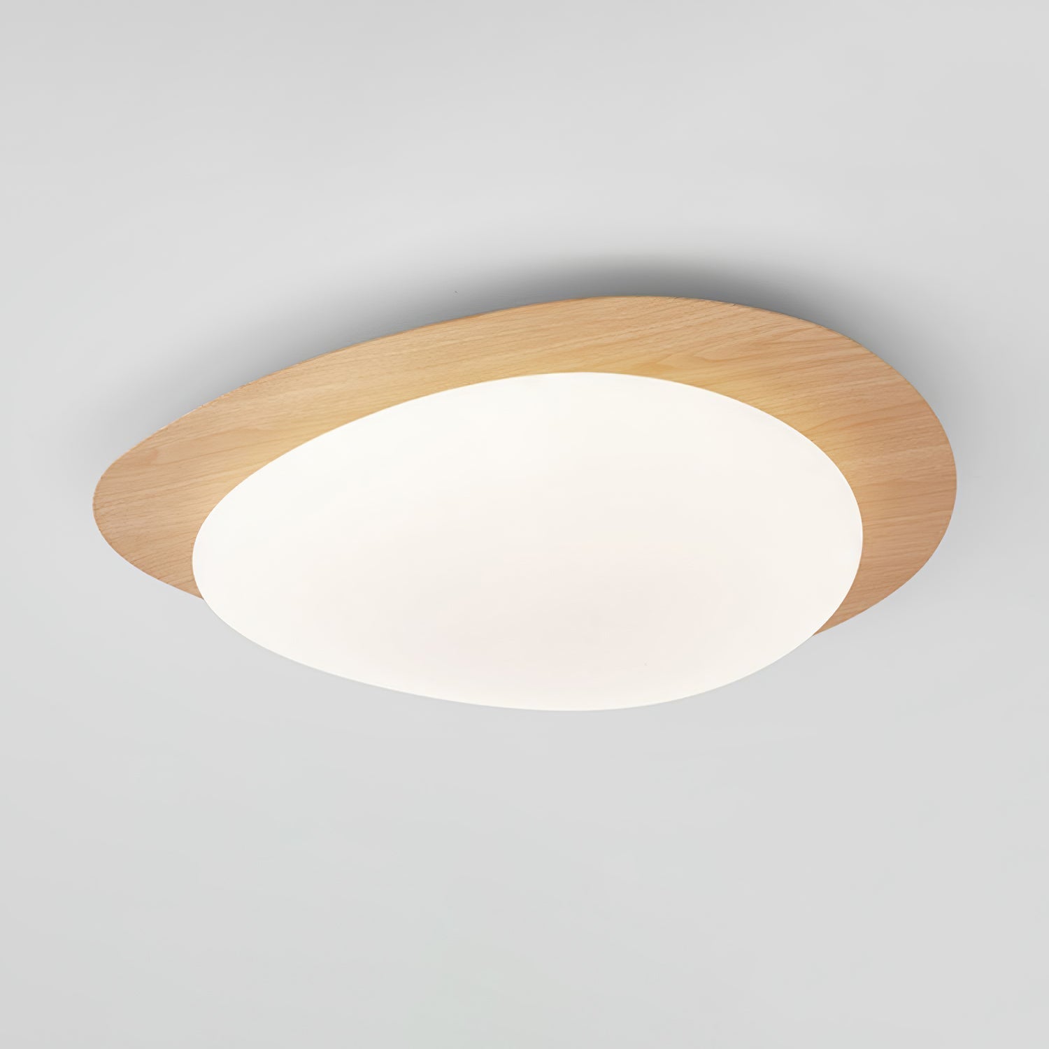 Solara Ceiling Light Pebble Walnut Acrylic LED-Neutral Decor