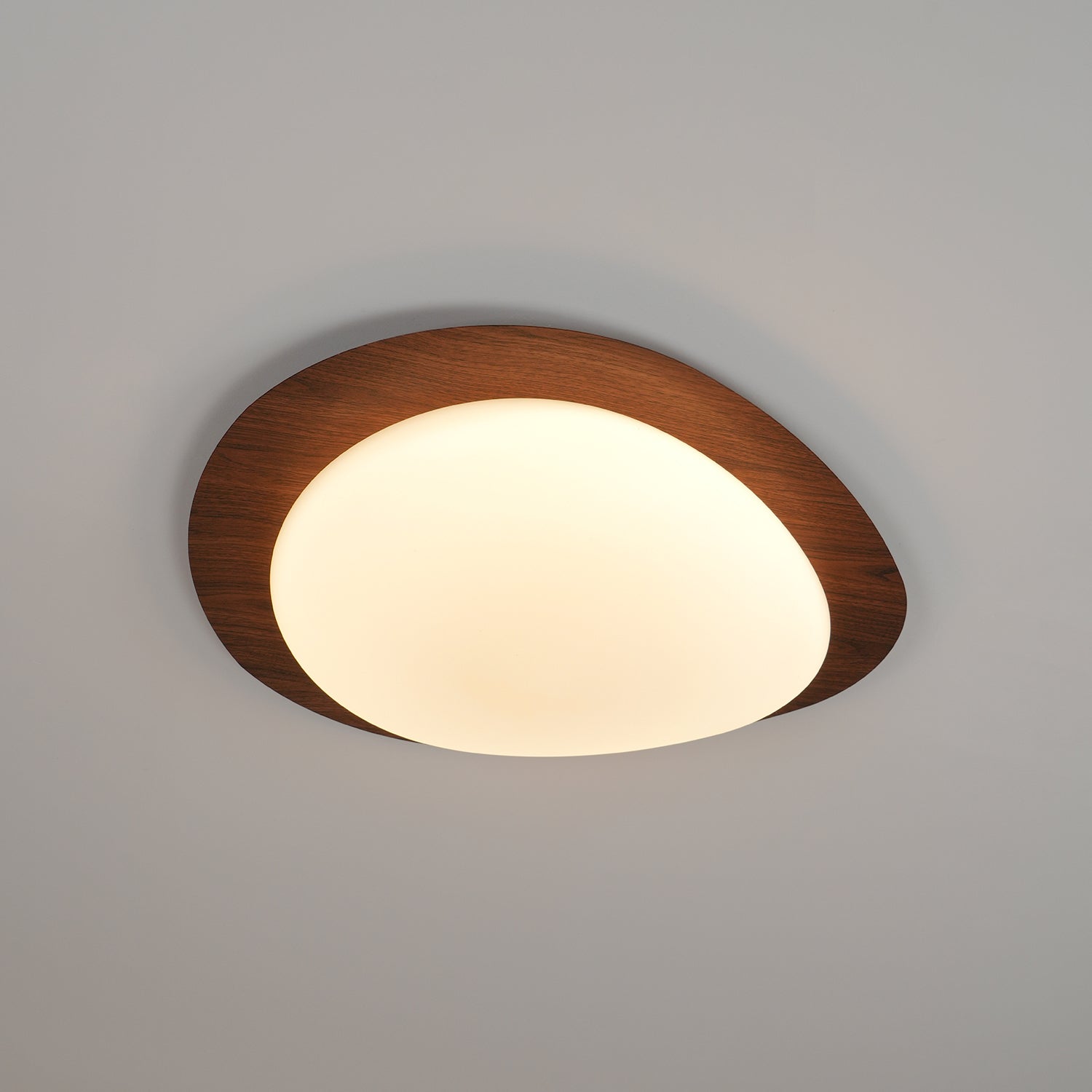 Solara Ceiling Light Pebble Walnut Acrylic LED-Neutral Decor
