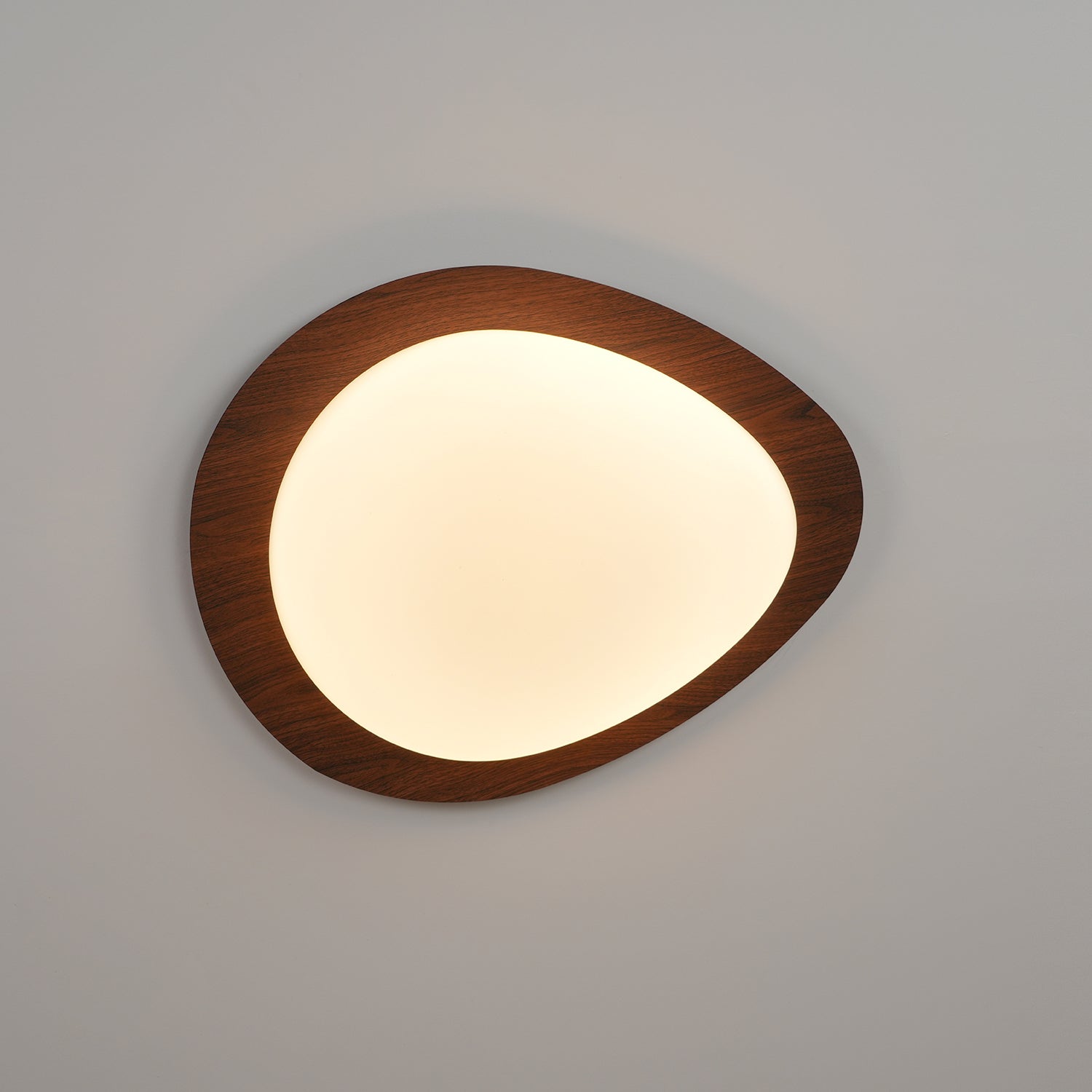Solara Ceiling Light Pebble Walnut Acrylic LED-Neutral Decor