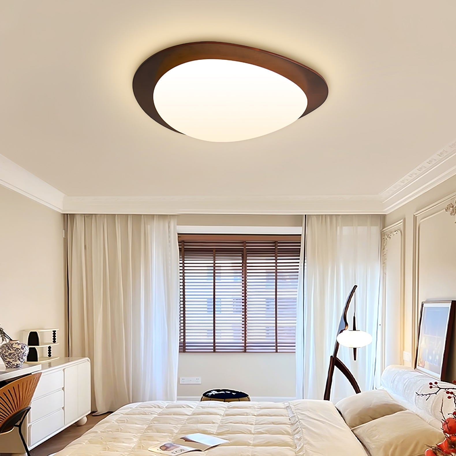 Evory Ceiling Light Wooden Walnut Pebble-Neutral Decor