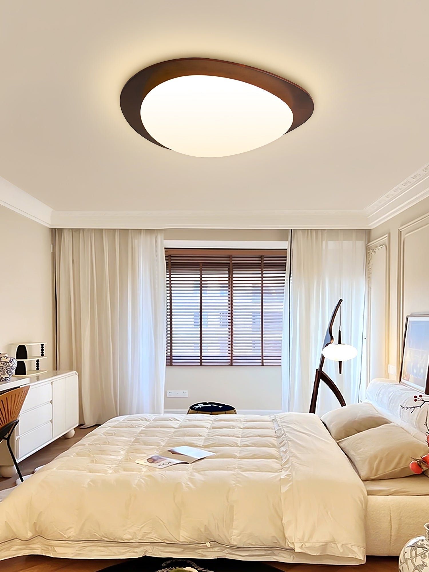 Evory Ceiling Light Wooden Walnut Pebble-Neutral Decor