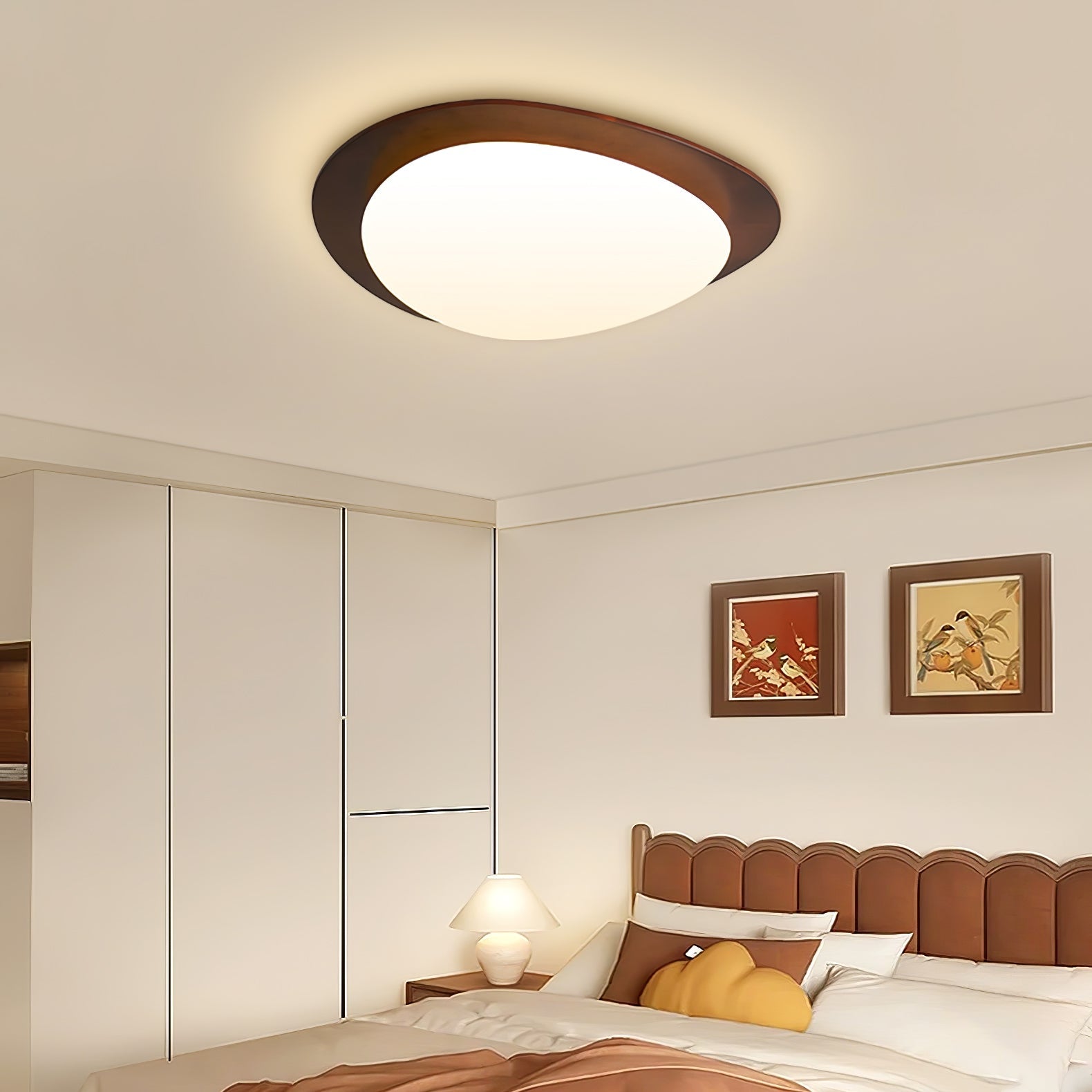 Evory Ceiling Light Wooden Walnut Pebble-Neutral Decor