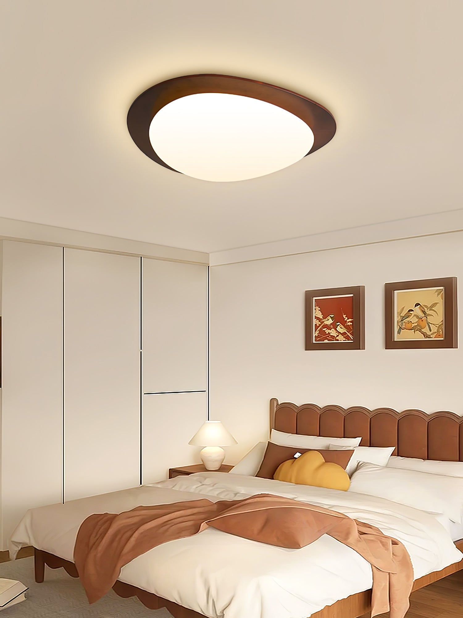 Evory Ceiling Light Wooden Walnut Pebble-Neutral Decor
