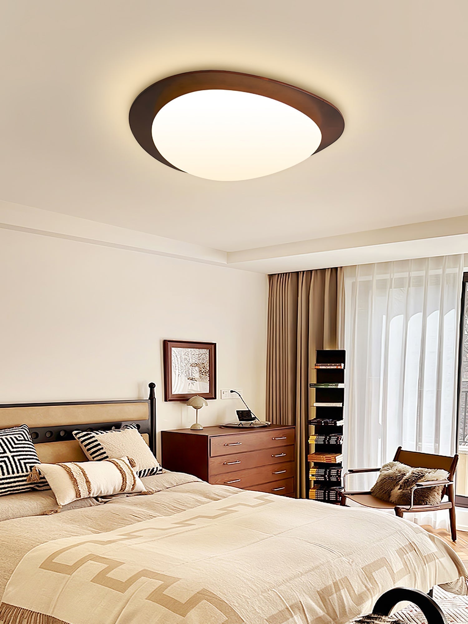 Evory Ceiling Light Wooden Walnut Pebble-Neutral Decor