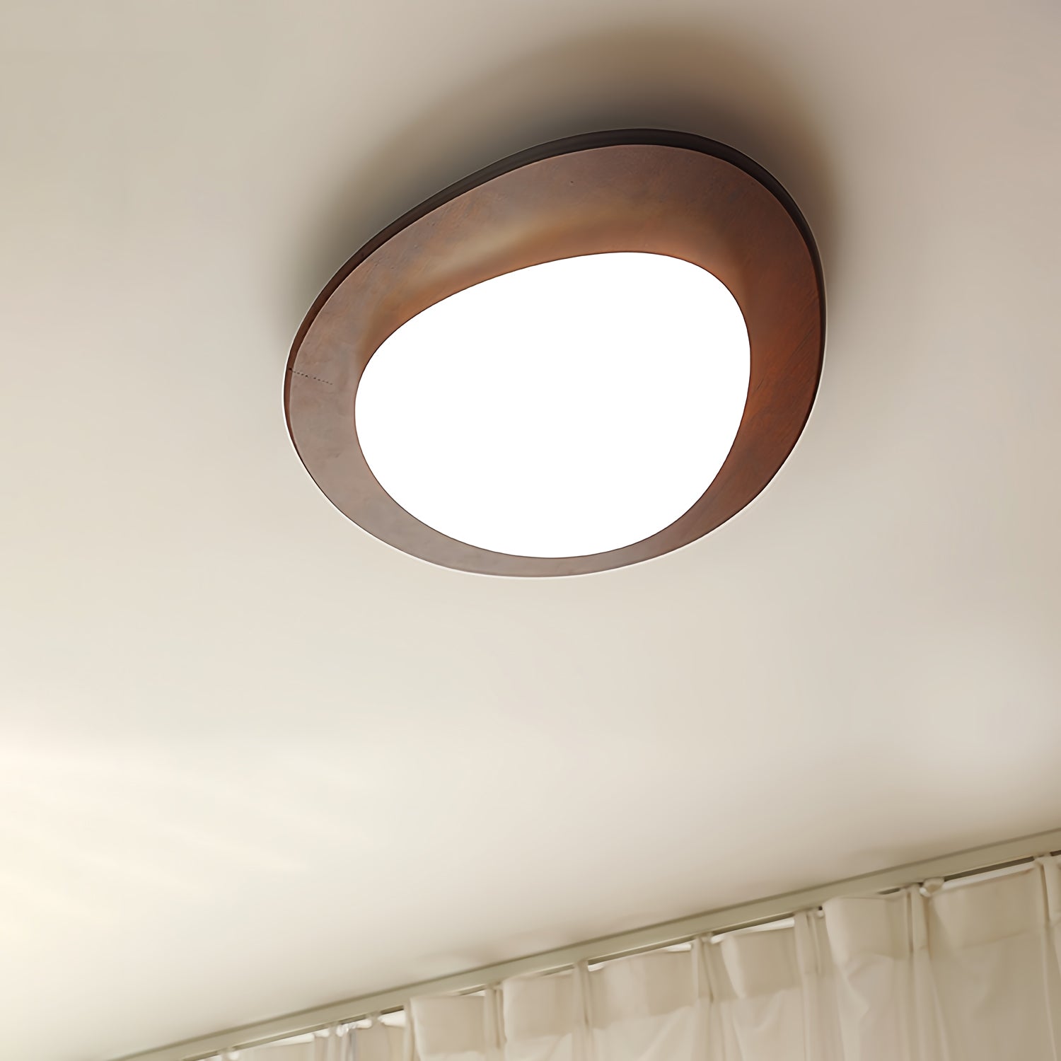 Evory Ceiling Light Wooden Walnut Pebble-Neutral Decor