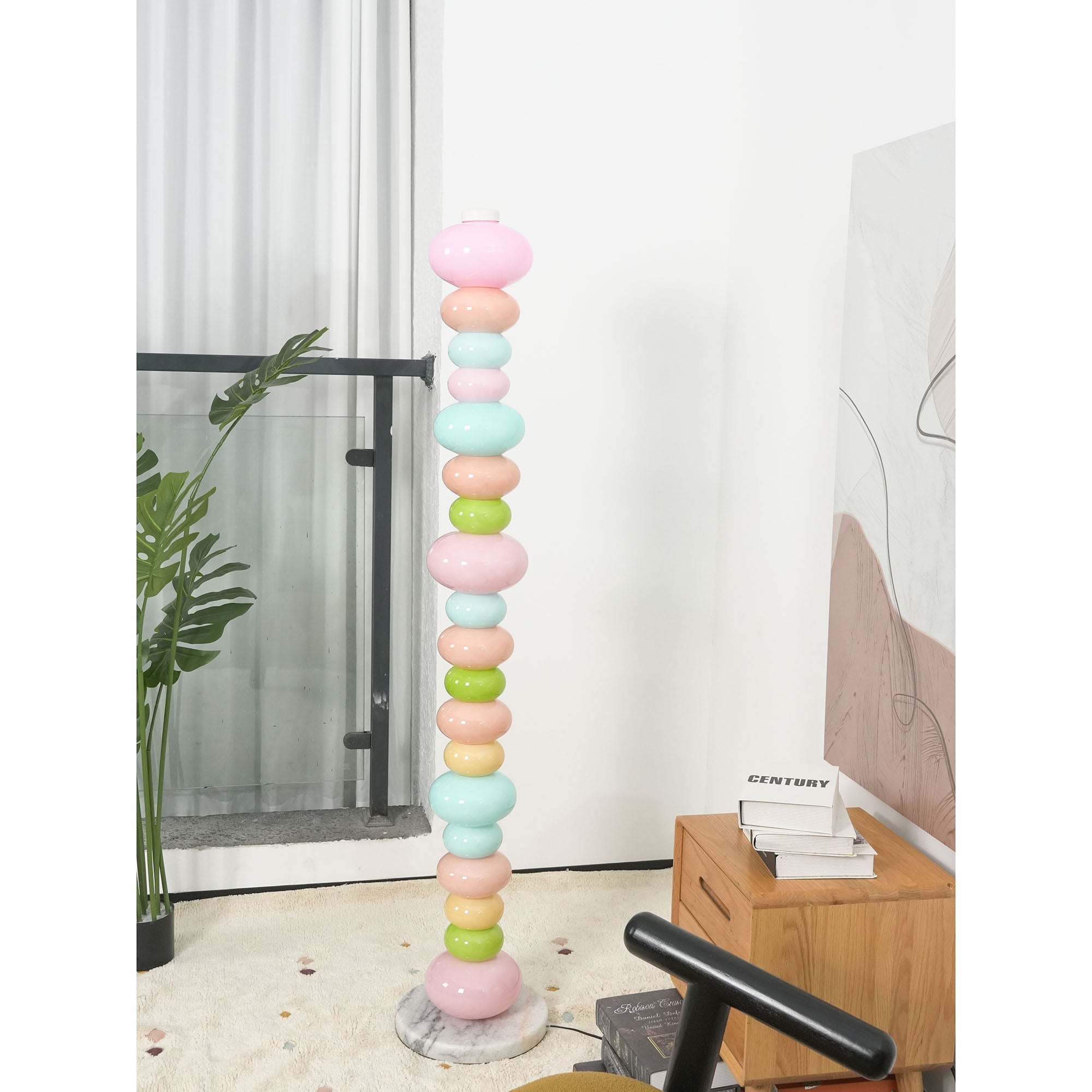Side profile of the sculptural Pebbles Candy Floor Lamp.