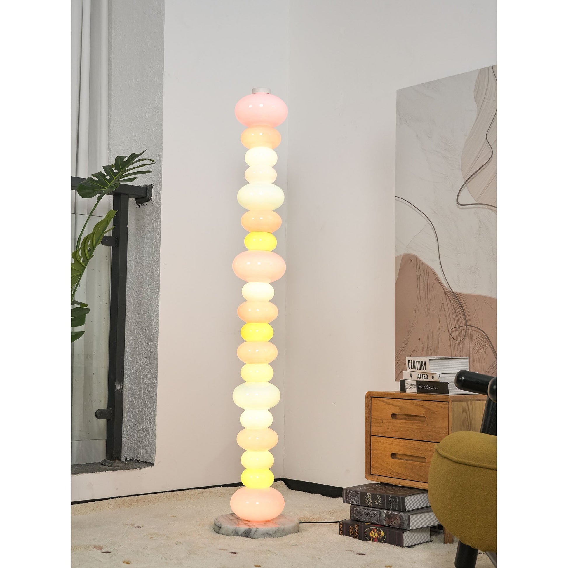 The lamp shown turned off to highlight its form and materials.