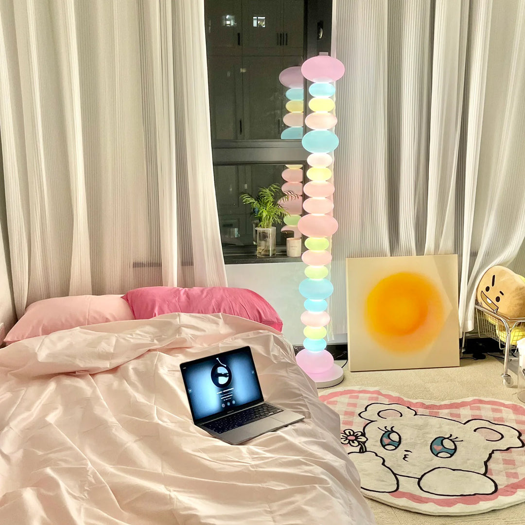 The Yellow Pebbles Candy Floor Lamp as a vibrant statement piece.