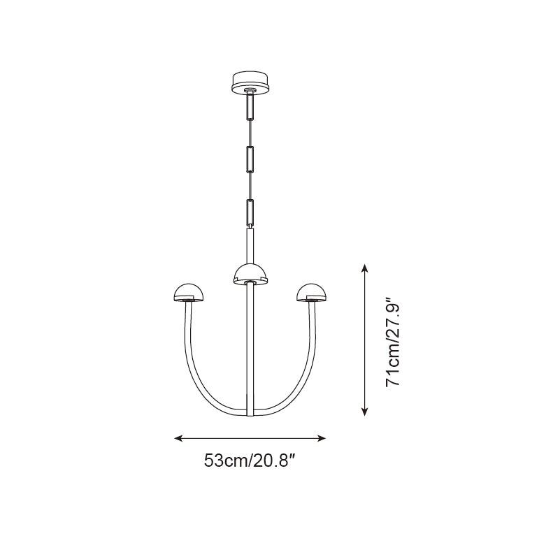 Pedra Chandelier  Alabaster Minimalist Arc Geometry