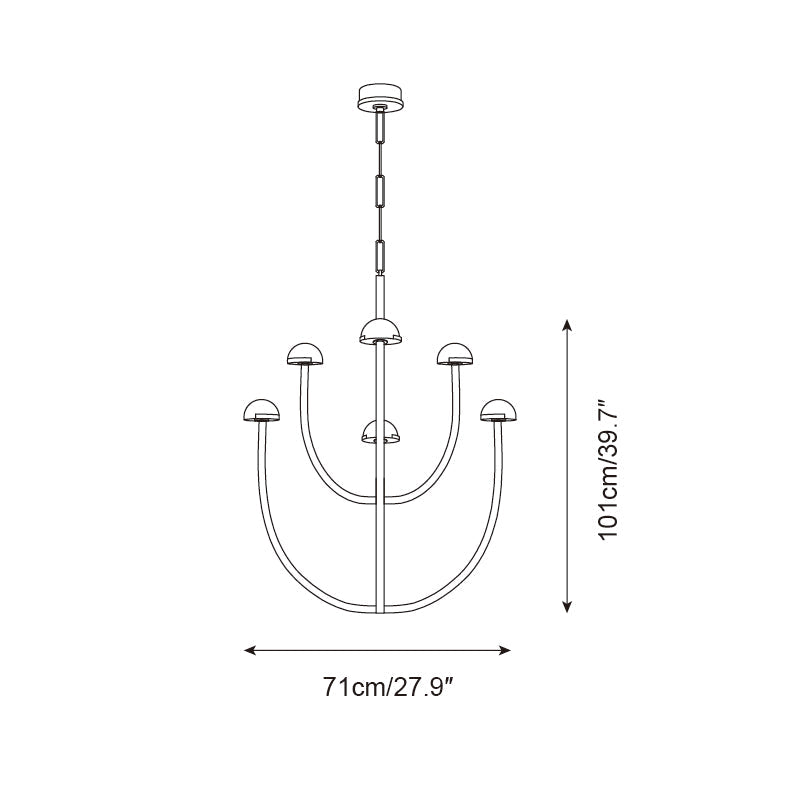 Pedra Chandelier  Alabaster Minimalist Arc Geometry