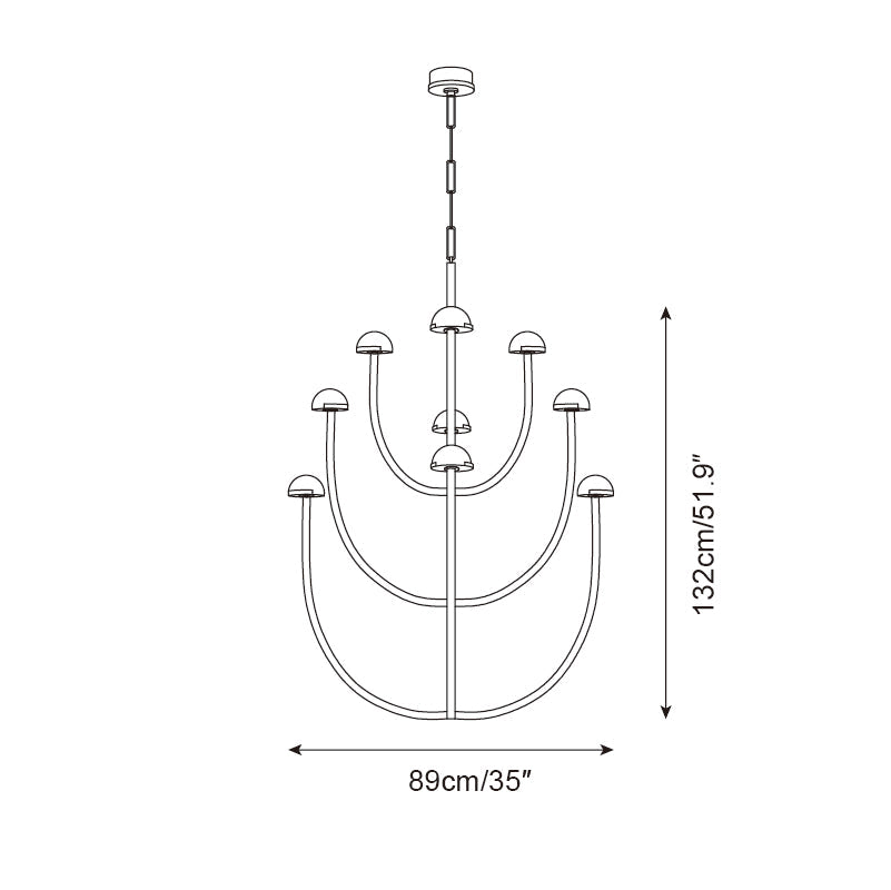 Pedra Chandelier  Alabaster Minimalist Arc Geometry