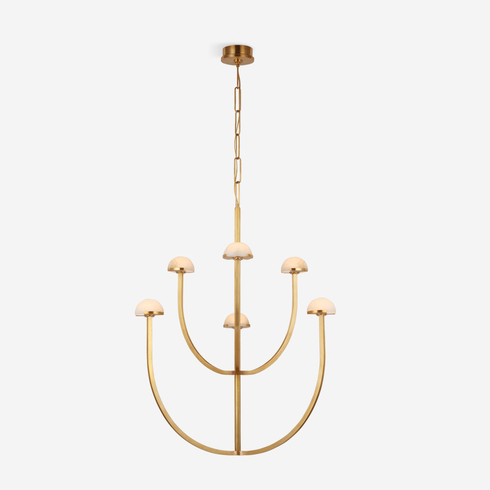 Pedra Chandelier  Alabaster Minimalist Arc Geometry