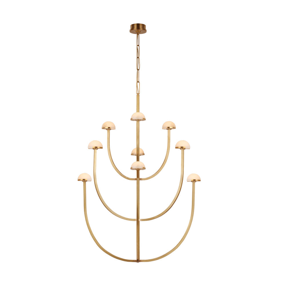 Pedra Chandelier  Alabaster Minimalist Arc Geometry