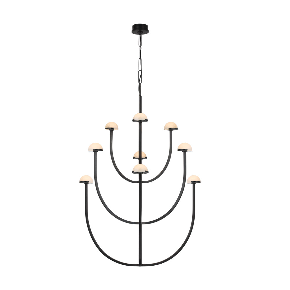 Pedra Chandelier  Alabaster Minimalist Arc Geometry